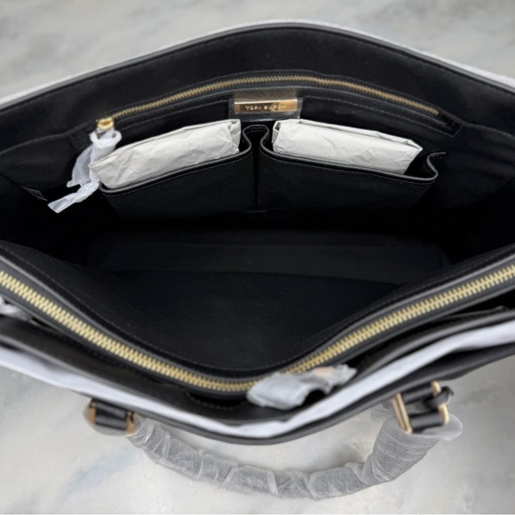 Tory Burch Robinson Large Saffiano Leather Tote Black NWT Dust Bag - Picture 10 of 17